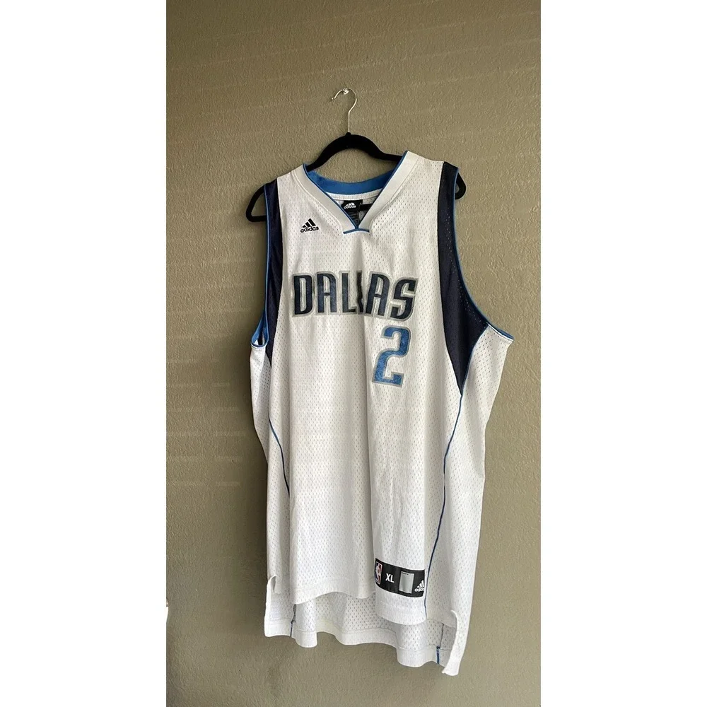 Adidas Dallas Mavericks Jason Kidd #2 White Blue Jersey Large XL‎